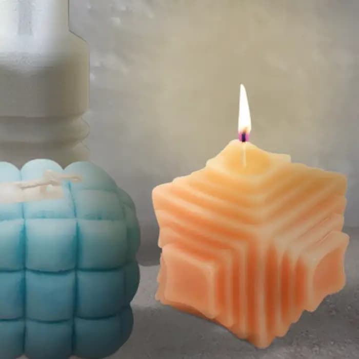 E8BD – moules bougies faits à main, aromathérapie, cire soja, en Silicone, en plâtre, en résine époxy UV, à savon