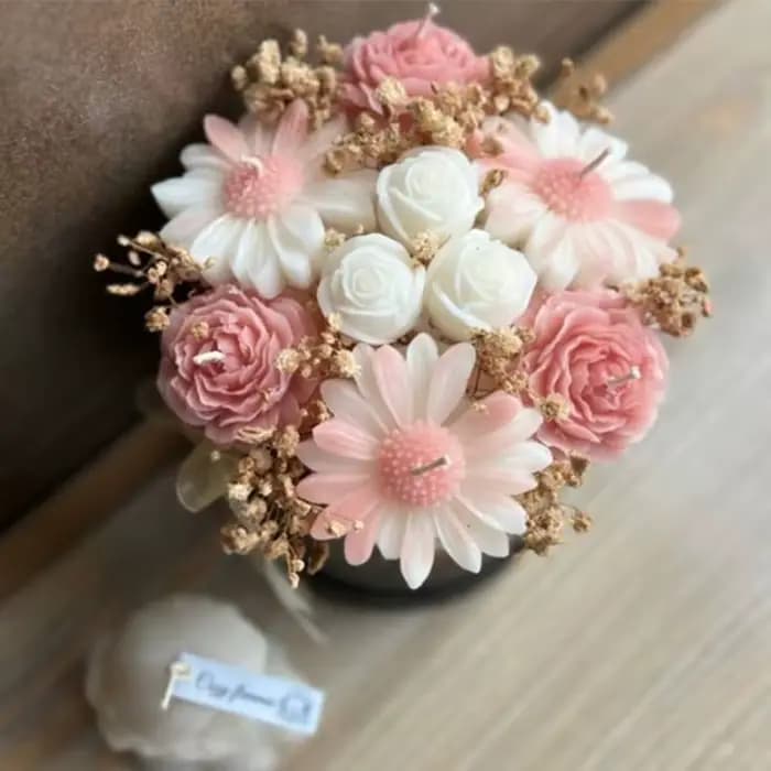 Ensemble de 5 moules à bougies florales individuelles |   Rose, marguerite, pivoine, design en forme de cœur |   Moule en silicone 3D, adapté aux bougies parfumées et aux bougies artisanales