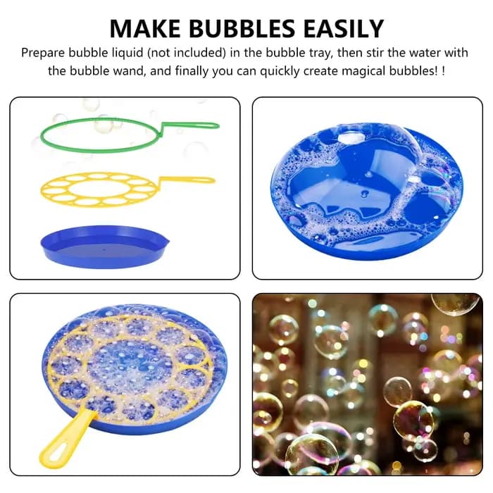 Ensemble de grandes baguettes à bulles, jouets, grande machine de fabrication de bulles avec plateau pour enfants et adultes, cadeaux de fête d'été en plein air, jeux d'anniversaire