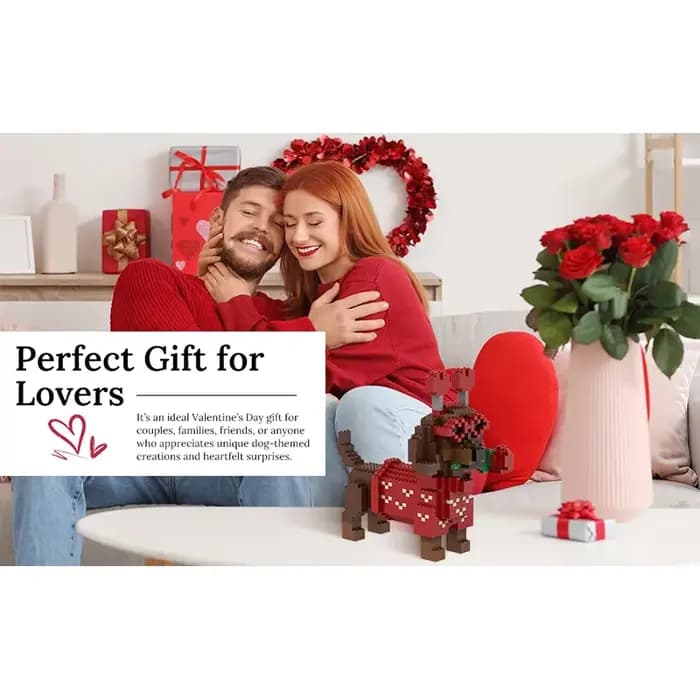 Ensemble de briques exclusif pour la Saint-Valentin - Adorable modèle de chien à construire avec un design en forme de