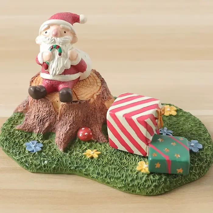 Cadeau de vacances de noël, ornement de trou d'arbre Kawaii, Mini Micro-paysage exquis, ornement de voiture romantique fait à la main