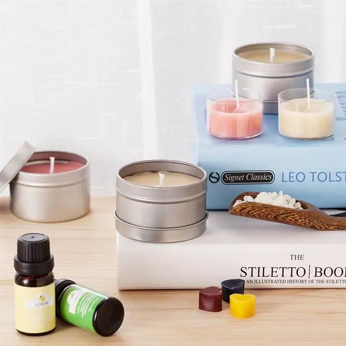 1 ensemble Kit de fabrication de bougies, Pot verseur, mèches autocollantes, fixateur de bougies, outils artisanaux, bougies de cire faites à la main avec pour fête de mariage