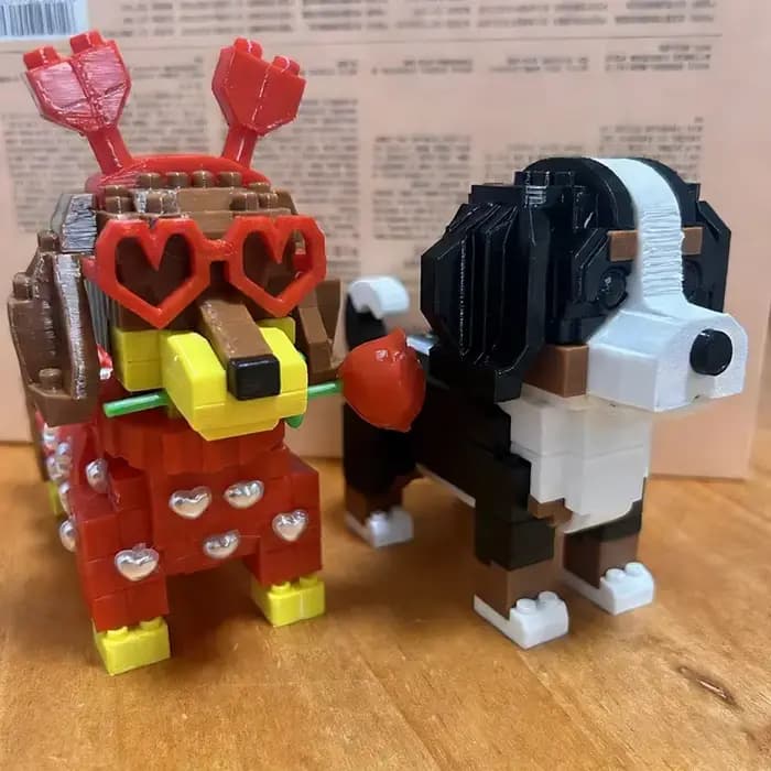 Ensemble de briques exclusif pour la Saint-Valentin - Adorable modèle de chien à construire avec un design en forme de