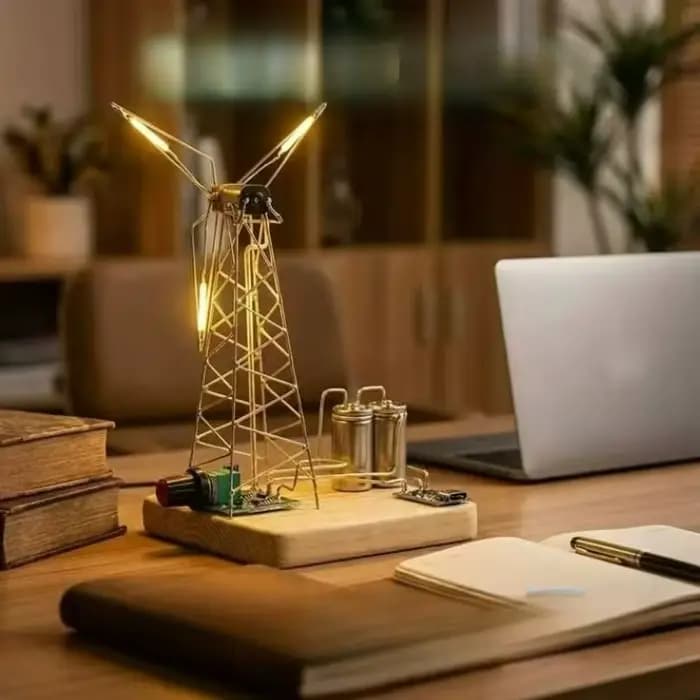 Kit de matériaux pour éolienne lumineuse DIY, décoration de bureau, ornements lumineux, cadeaux super atmosphériques et amusants