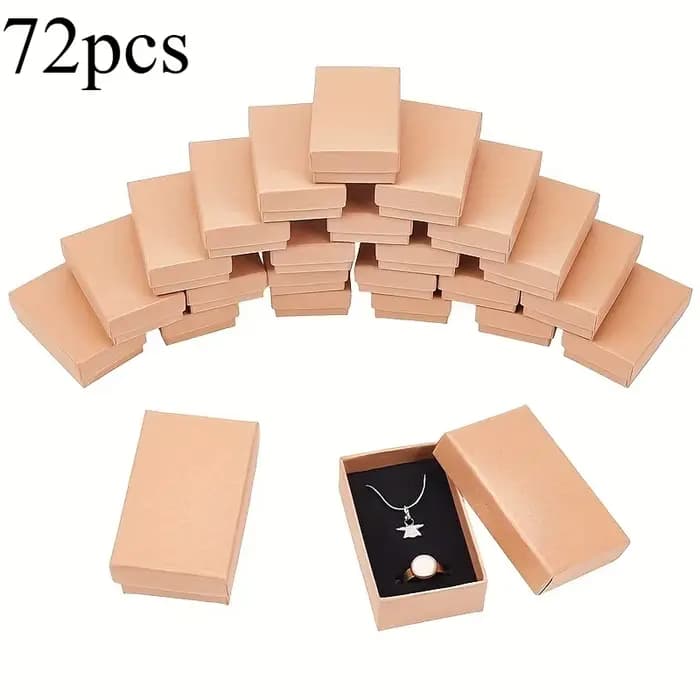 Boîte à bagues perlées de 72 pièces, boîte rectangulaire épaisse, adaptée aux fêtes de mariage et aux cadeaux d'anniversaire.