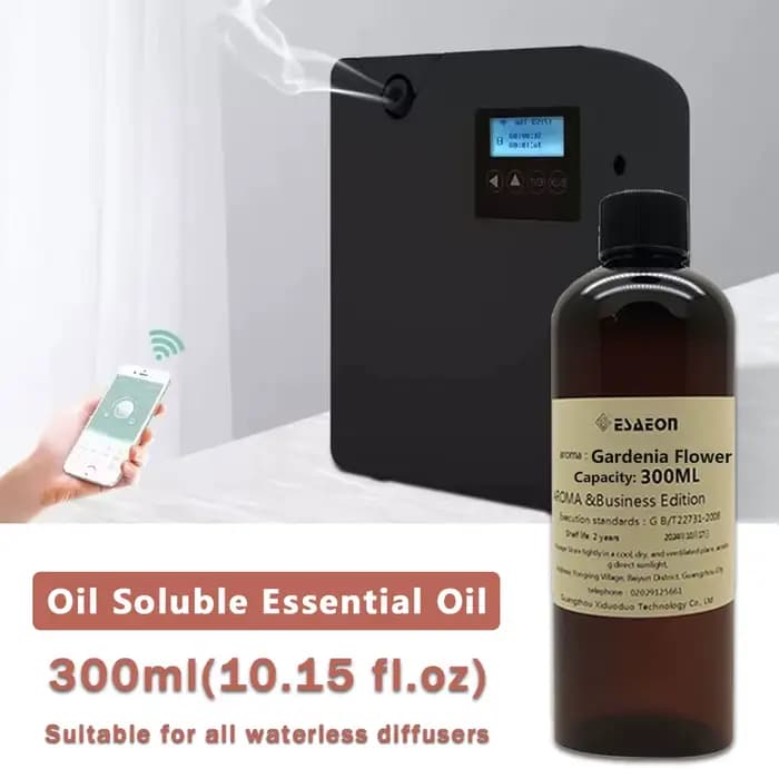 ESAEON 300ml (10.15 fl.oz) Huiles Essentielles de Fleur de Gardénia - Liquide de Recharge pour Diffuseur d'Hôtel/Bar, Huile Parfumée pour Diffuseur