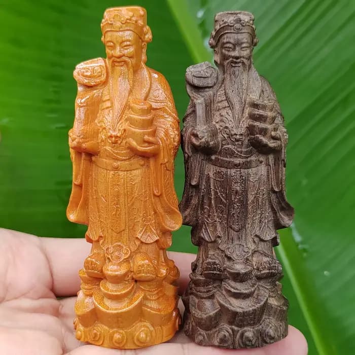 Figurine en bois du Dieu de la Richesse, décoration traditionnelle pour Noël et le Nouvel An chinois, style culturel oriental, objet d'art pour la maison, décoration d'entrée de salon, cadeau d'échang