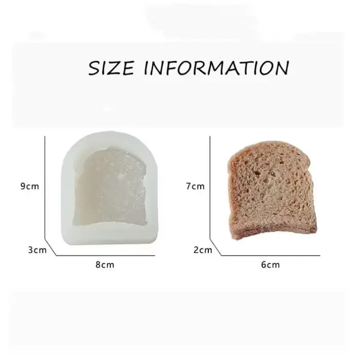 Nouveau Arôme bougie faisant des moules Toast Silicone moules pain moule Simulation Mini Toast tranche Silicone moule Biscuit gâteau chocolat
