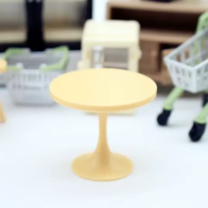 Miniature de maison de poupée, accessoires de mobilier, table ronde miniature DIY, modèle de micro-scène, jouets pour chambre à coucher et famille