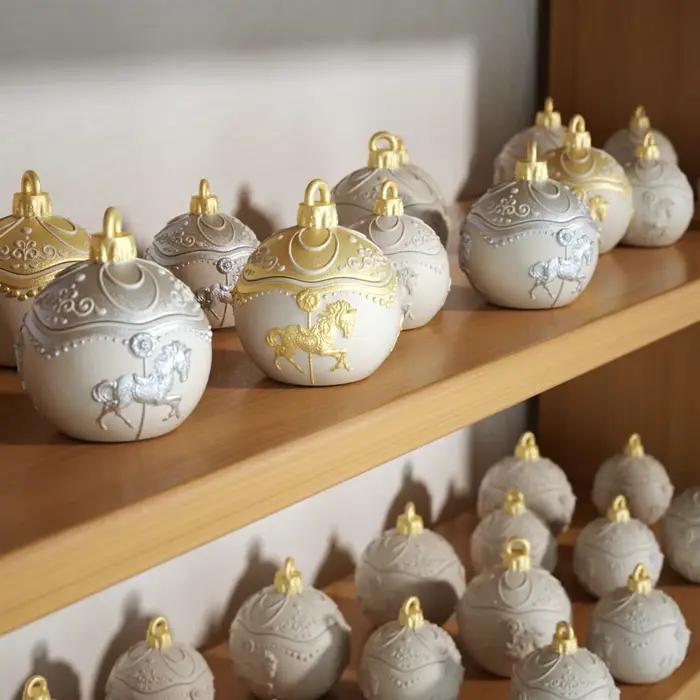 Boowan Nicole Bauble pot de bougie moules en Silicone pour béton Jesmonite gypse ciment bricolage fait à la main cadeau de noël outils décor à la maison