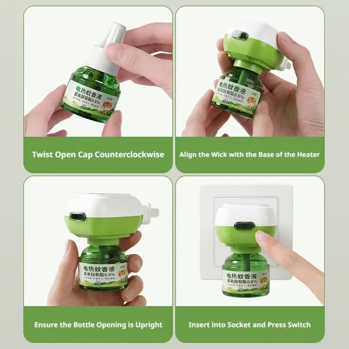 Liquide anti-moustiques pour diffuseurs électriques, répulsif domestique, non toxique, à brancher, anti-moustiques électrique sûr