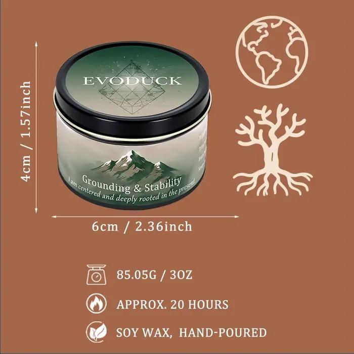 Bougie parfumée au vétiver et au cèdre, cristalline, pour l'apaisement et la stabilité, aromathérapie, décoration de salle de méditation, cadeau spirituel pour le yoga, 3 oz