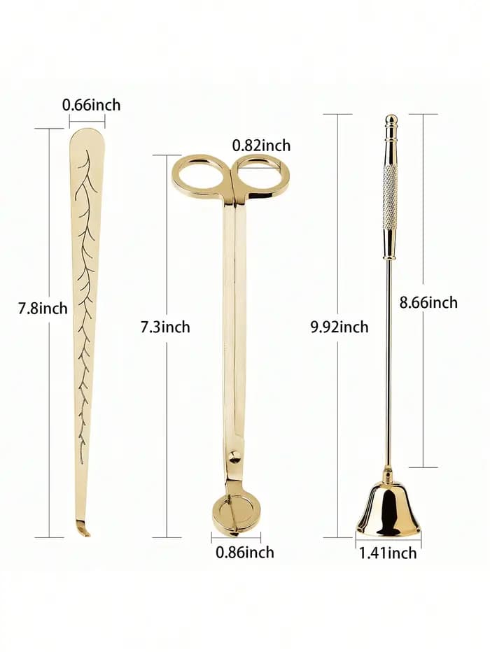 Tondeuse à mèche de bougie 3 pièces-tondeuse à mèche, éteignoir de bougie, trempette à mèche, Kit d'entretien de bougie 3 en 1, accessoire de bougie en acier inoxydable