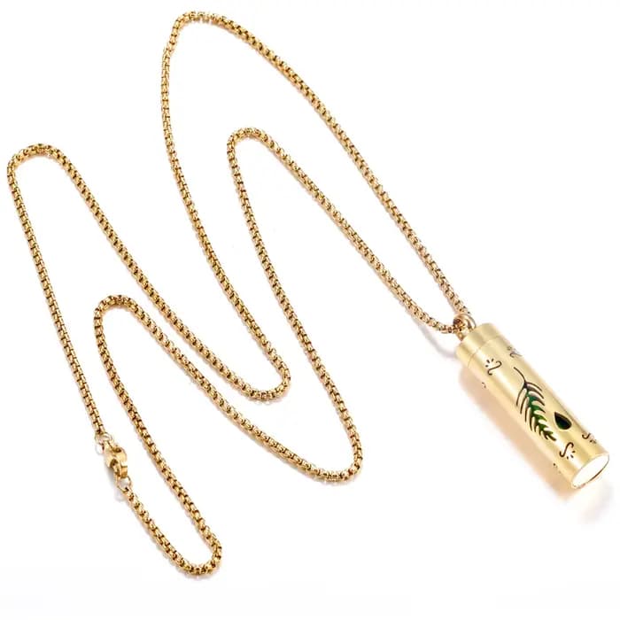 Collier d'aromathérapie doré pendentif diffuseur médaillon en acier inoxydable arôme huiles de parfum