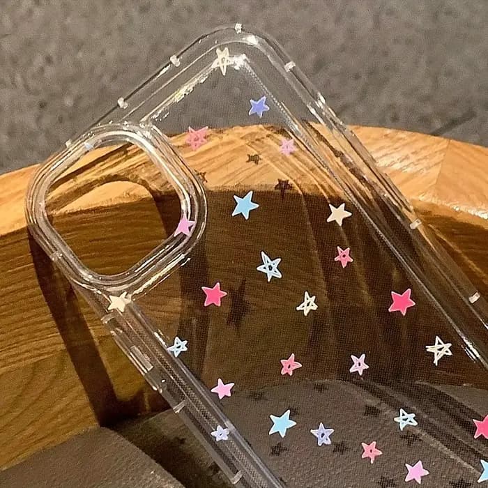 Coque souple avec petites étoiles et fleurs