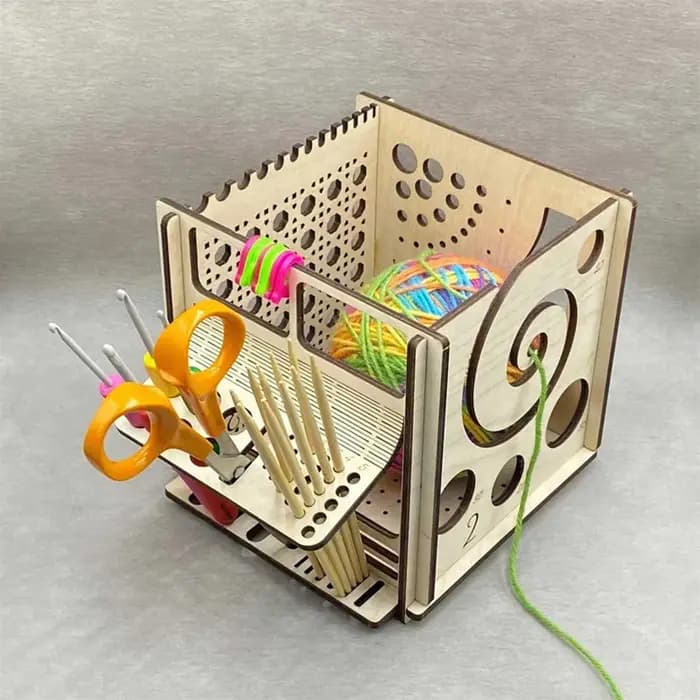 Bol de fil en bois tout-en-un, bricolage, organisateur de Crochet, support de rangement, distributeur de fil en bois, bol à tricoter pour tricoter au Crochet, nouveau