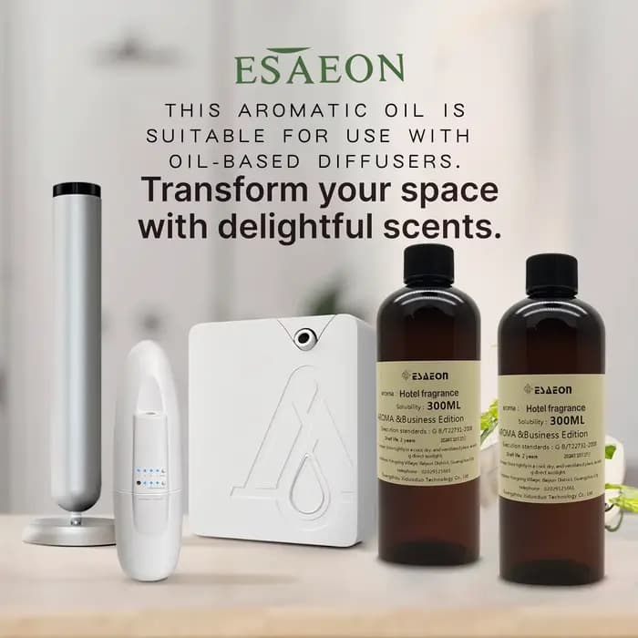 ESAEON 300ml (10.15 fl.oz) Huiles Essentielles de Fleur de Gardénia - Liquide de Recharge pour Diffuseur d'Hôtel/Bar
