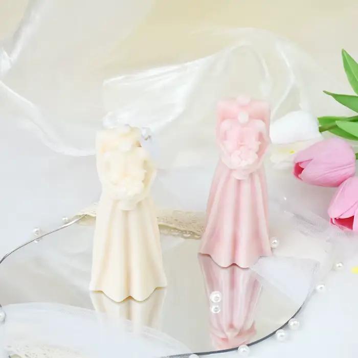 Moule en Silicone pour bougie de mariage, bricolage, décoration de mariage faite à la main, artisanat, moule en résine de plâtre, cadeau de saint valentin