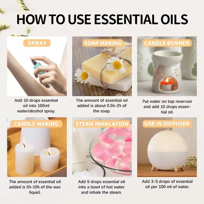 10ml huile essentielle plante organique 33 sabores bricolage aromathérapie plâtre bougie savon faisant arôme parfum