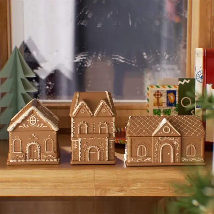 Pot de bougie de noël en pain d'épice doux, moule en Silicone, bricolage fait à la main en béton, moule de récipient de bougie en jésmonite