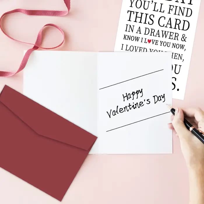 Carte de vœux avec Message d'amour en forme de cœur, avec enveloppe, pour Couple, mari, femme, amé, cadeau pour la saint-valentin, anniversaire, 1 pièce
