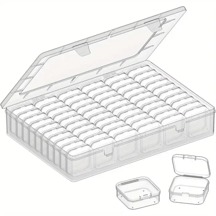 Boîte de rangement de perles, ensemble de boîtes de rangement de perles de 61 pièces, organisateurs de petites perles transparents de grande capacité et étuis de rangement en plastique avec étiquette