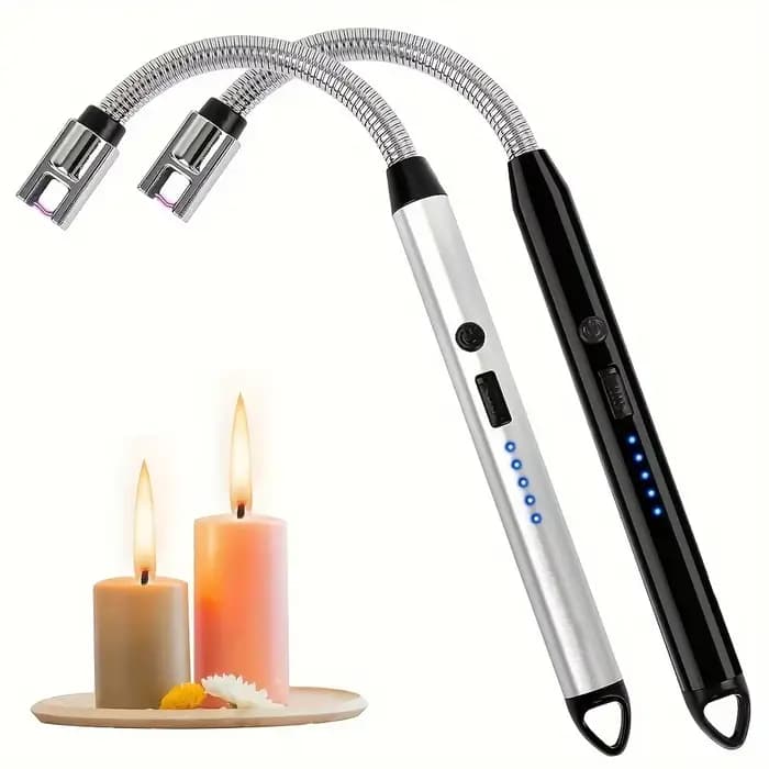 Paquet de 2 briquets à bougies électriques, briquet Rechargeable à Arc Plasma, idéal pour bougies, barbecues, Camping, cuisine, cheminées, feux d'artifice