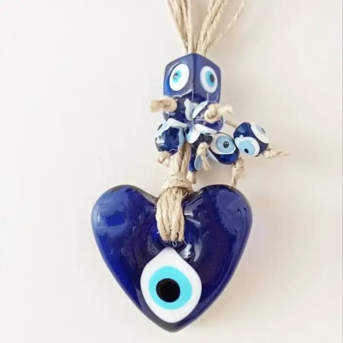 Pendentif porte-bonheur mauvais œil turc bleu, chaîne en corde tissée à la main, ornement de voiture pour la maison, salon, décoration murale suspendue, amulette cadeau