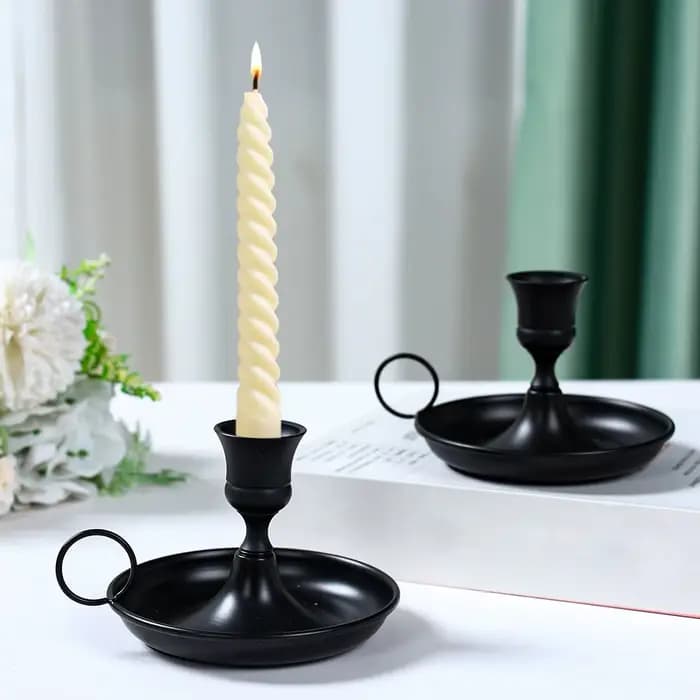 Bougeoir En Métal De Bureau Chandelier Ornement Bougeoir Avec Poignée Pièce Maîtresse Table À Manger De Mariage Décoration De Fête