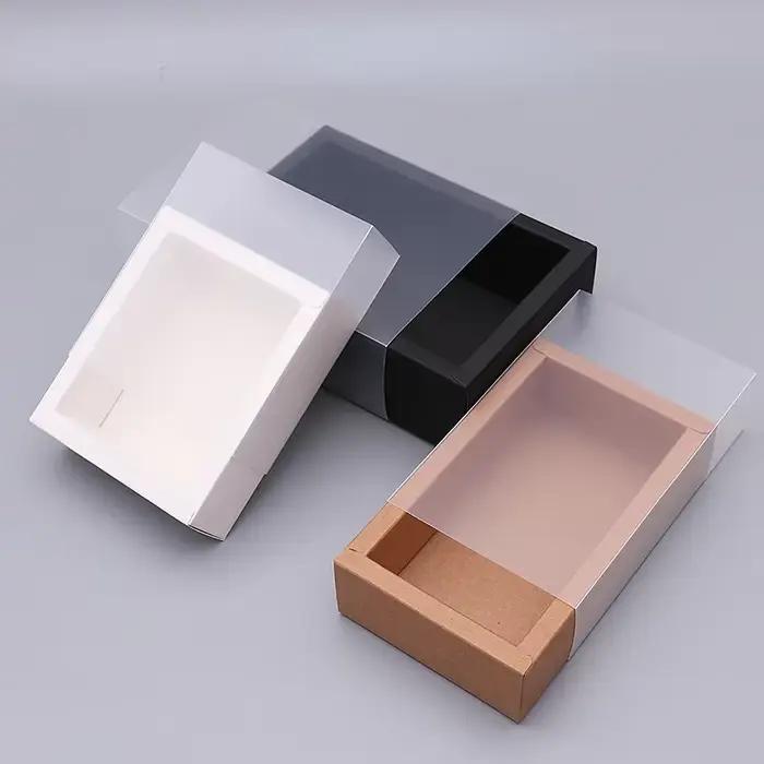 Boîte cadeau en carton marron, noir et blanc, petite boîte à bijoux, emballage pour chocolat et bonbons, 10 pièces