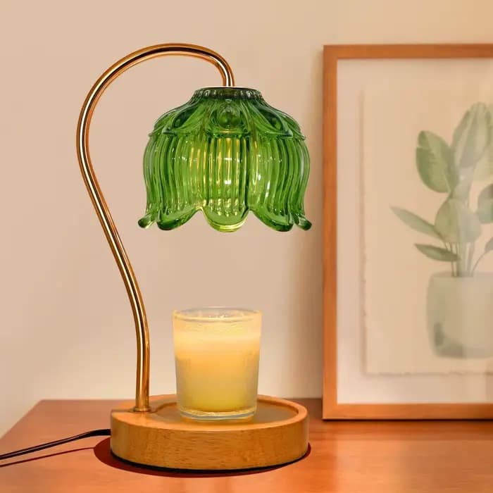 Lampe chauffe-bougie à fleurs avec minuterie, chauffe-bougie à intensité variable, cadeau d'anniversaire de noël, décoration chauffante pour la maison, pour bougies en pot