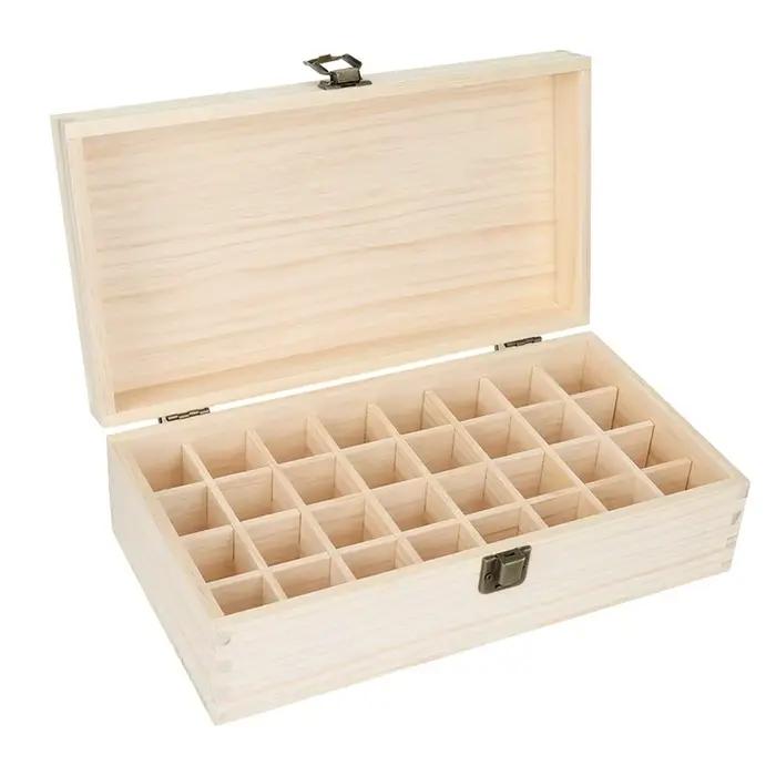 Boîte de rangement en bois pour huiles essentielles, 32 compartiments, capacité de 36 bouteilles, organisateur de bouteilles d'aromathérapie et de parfums