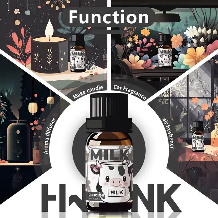 Huiles essentielles au lait 10 ml, huile parfumée au lait pour la fabrication de bougies et les désodorisants
