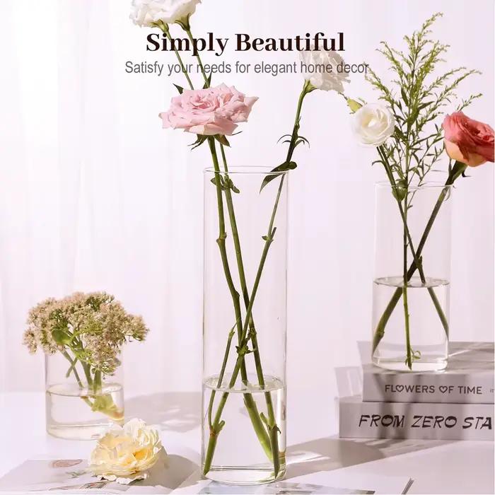 Vases à Fleurs Transparents à Intervalles en Verre de 4/6/8 Pouces de Haut, Porte-Bougie Flottant pour Centre de Table, Décoration de Mariage et de Maison
