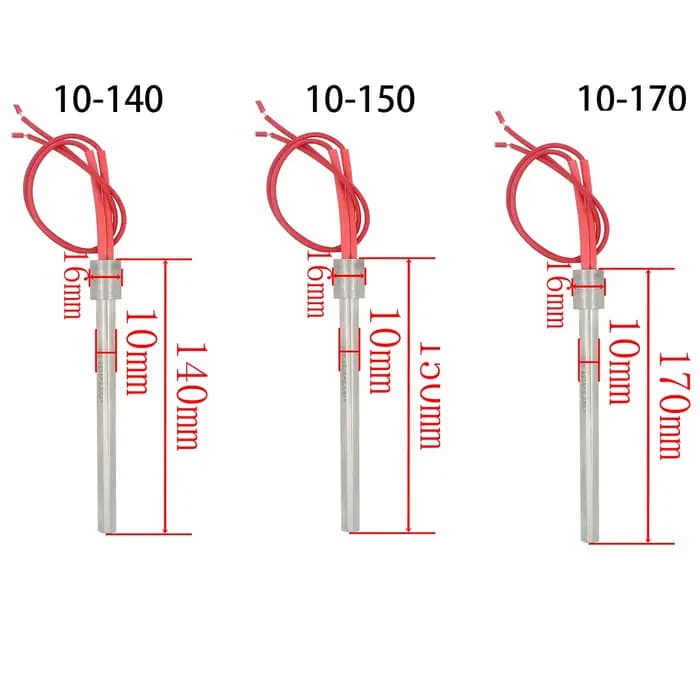 Allumage de bougie d'allumage de résistance 220v 300w pour poêle à granulés - Diamètre 10 mm - Longueur 140 150 170 mm