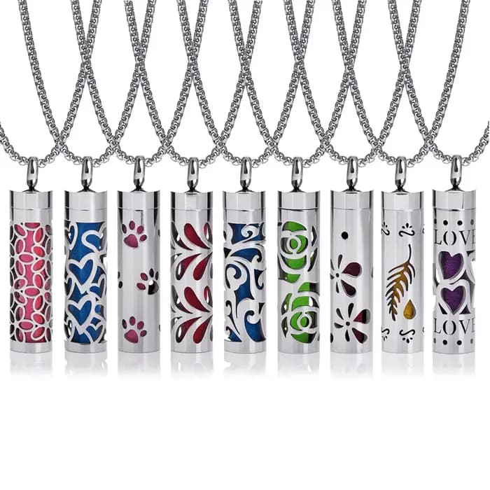 Collier d'aromathérapie diffuseur pendentif médaillon en acier inoxydable 316L arôme huiles de parfum