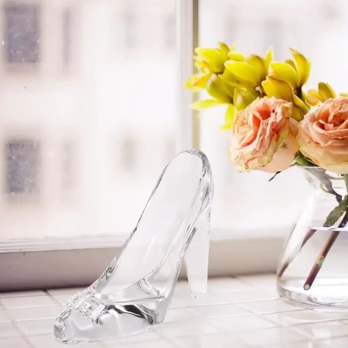 Chaussures à talons hauts Cendrillon en verre cristal, décoration d'intérieur, cadeau d'anniversaire, mariage, figurAuckland, mini-indicateur, ornement