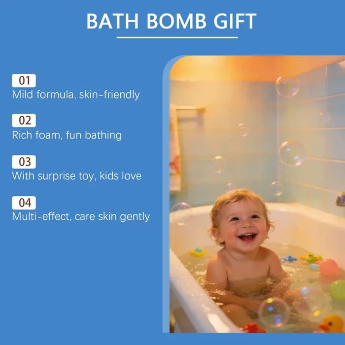 Ensemble de 16 bombes de bain pour enfants avec jouets cachés, fabriquées à la main, naturelles, méga bulles, respectueuses de la peau, thème océan, jeu sensoriel, cadeau pour bain moussant