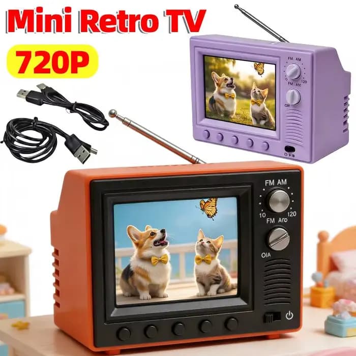 Mini téléviseur rétro avec 8 Go de stockage