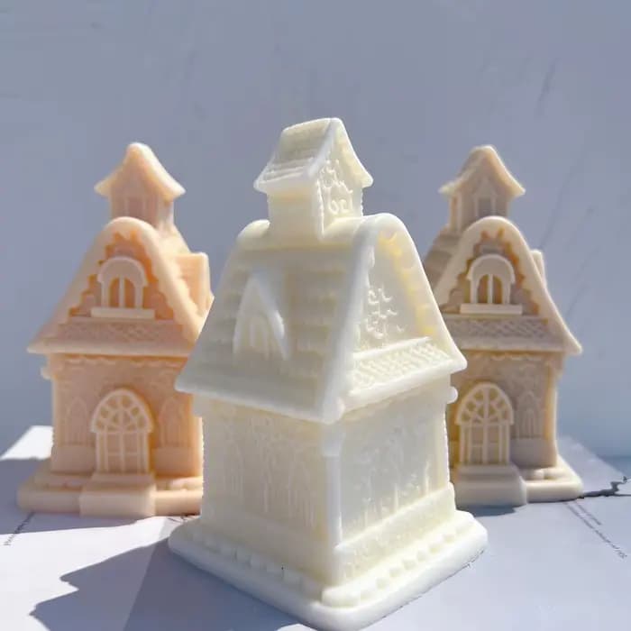 Moule en silicone pour maison en pain d'épice, plâtre, gypse, maison victorienne de Noël, bougie, glaçage, manoir, moule en silicone