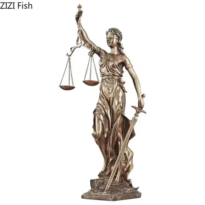 Statue de figurines de déesse de justice et d'équité judiciaire, décoration de bureau mythique, sculpture en résine Rick, décor esthétique de chambre