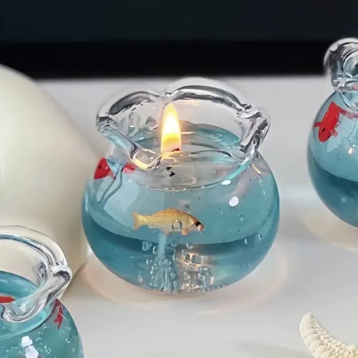 Bougie décorative mini aquarium à bulles, mignonne, esthétique et tendance, parfumée pour la maison, idéale pour la chambre, les cadeaux de fête et la méditation