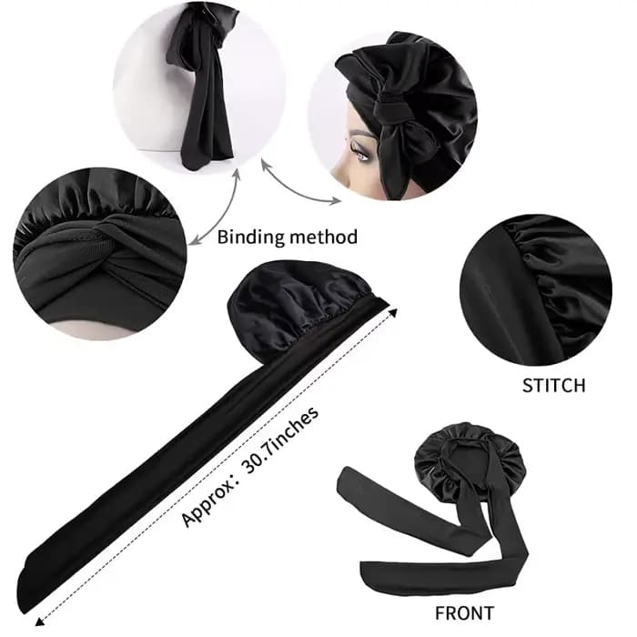 Femmes Satin solide chapeau De couchage nuit Bonnet De sommeil soins capillaires Bonnet Bonnet De Nuit pour femmes hommes unisexe Bonnet De Nuit douche Turban