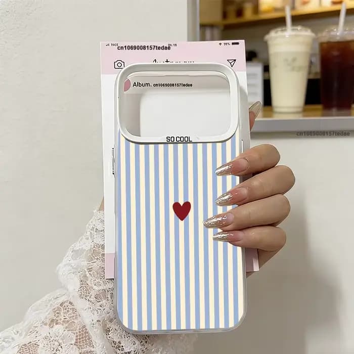 Coque de téléphone INS mignonne avec petit cœur