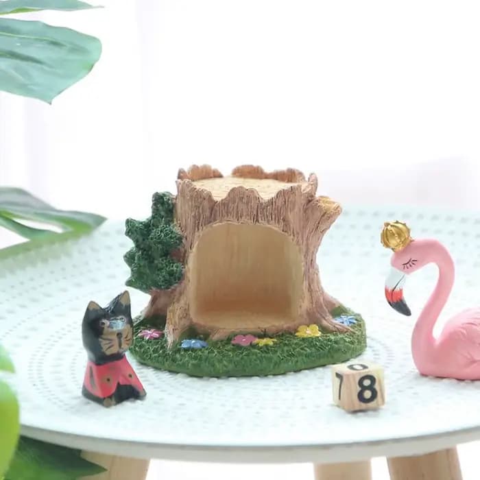Cadeau de vacances de noël, ornement de trou d'arbre Kawaii, Mini Micro-paysage exquis, ornement de voiture romantique fait à la main