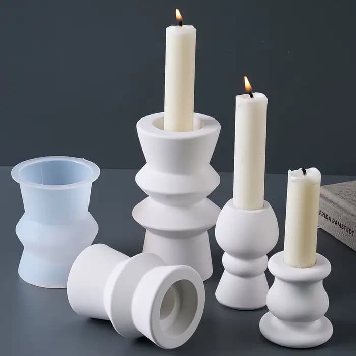 Bougeoir pilier romain de Style nordique, moule en Silicone, Base de bougie parfumée, chandelier en gypse, cadeaux artisanaux d'art minimaliste
