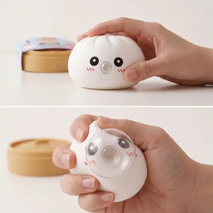 Nouveauté 2026 : Cadeaux Boîte Mystère Anti-stress – Jouets Souples à Souffler des Bulles, Jouets à Pincer Doux en Forme de Dumpling, Balle à Presser Rebondissante en Forme de Boulette Vapeur