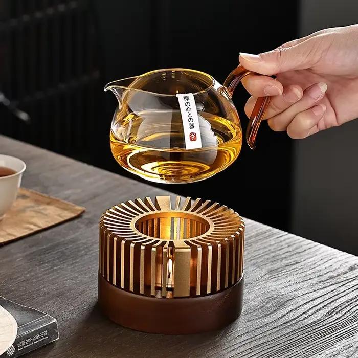 Bougie en bois cuisson poêle à thé chauffe-thé Base chauffe-thé chaud bougie diffuseur de parfum