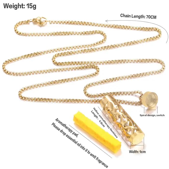 Collier d'aromathérapie doré pendentif diffuseur médaillon en acier inoxydable arôme huiles de parfum
