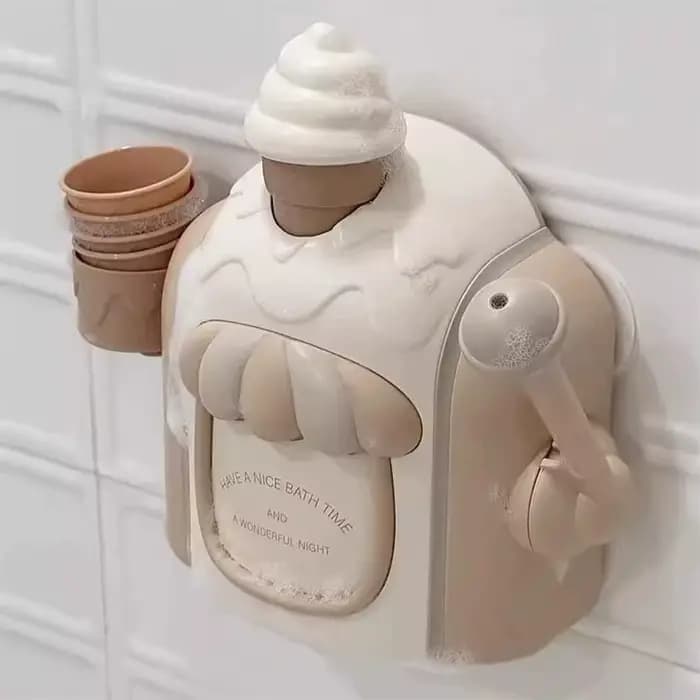 Machine à mousse à bulles pour enfants, jouets de bain de voiture avec aspiration puissante, machine à crème glacée pour tout-petits pour jouer sensoriel, fournitures délicates